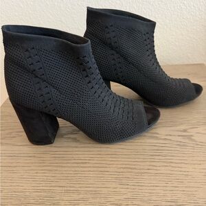 Seven Dials Black Peep-Toe Ankle Booties